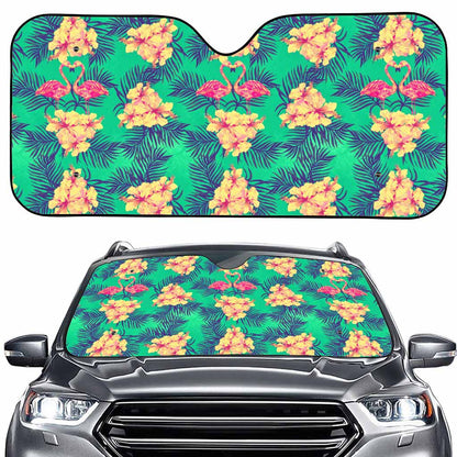 Hawaii Tropical Paradise Pattern Print Car Windshield Sun Shade