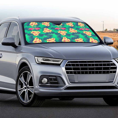 Hawaii Tropical Paradise Pattern Print Car Windshield Sun Shade