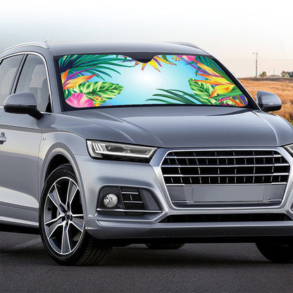 Hawaiian Aloha Flower Print Car Windshield Sun Shade