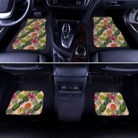 Hawaiian Car Floor Mats Custom Pineaple Tropical Car Accessories