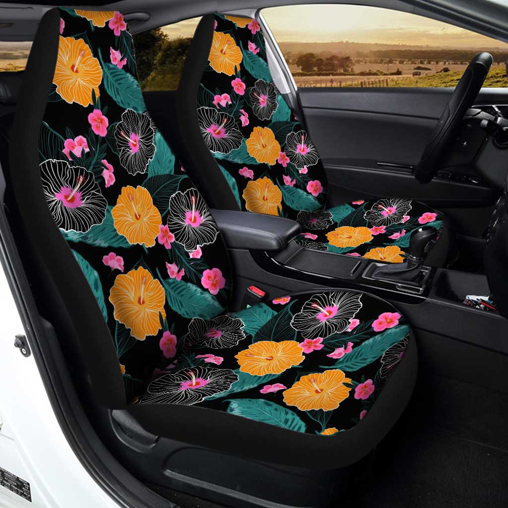 Hawaiian Car Seat Covers Custom Beautiful Tropical Flowers Car Accessories