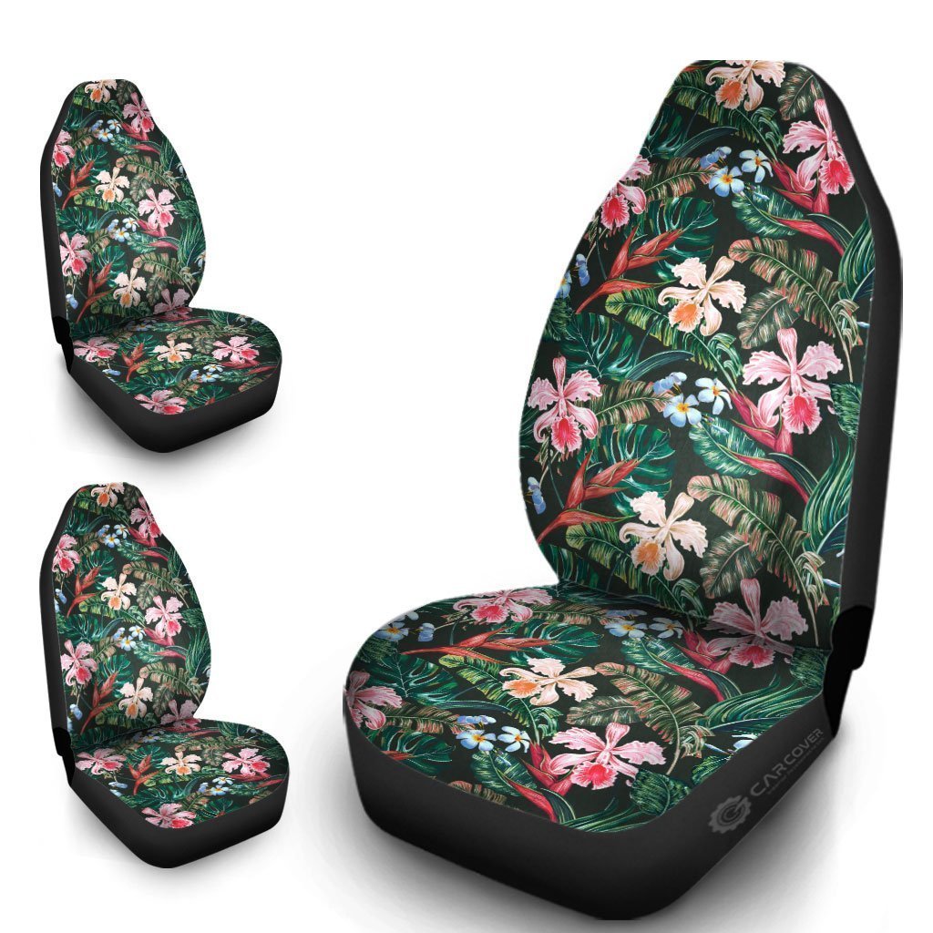 Hawaiian Car Seat Covers Custom Hibiscus Plumeria Flower Car Accessories