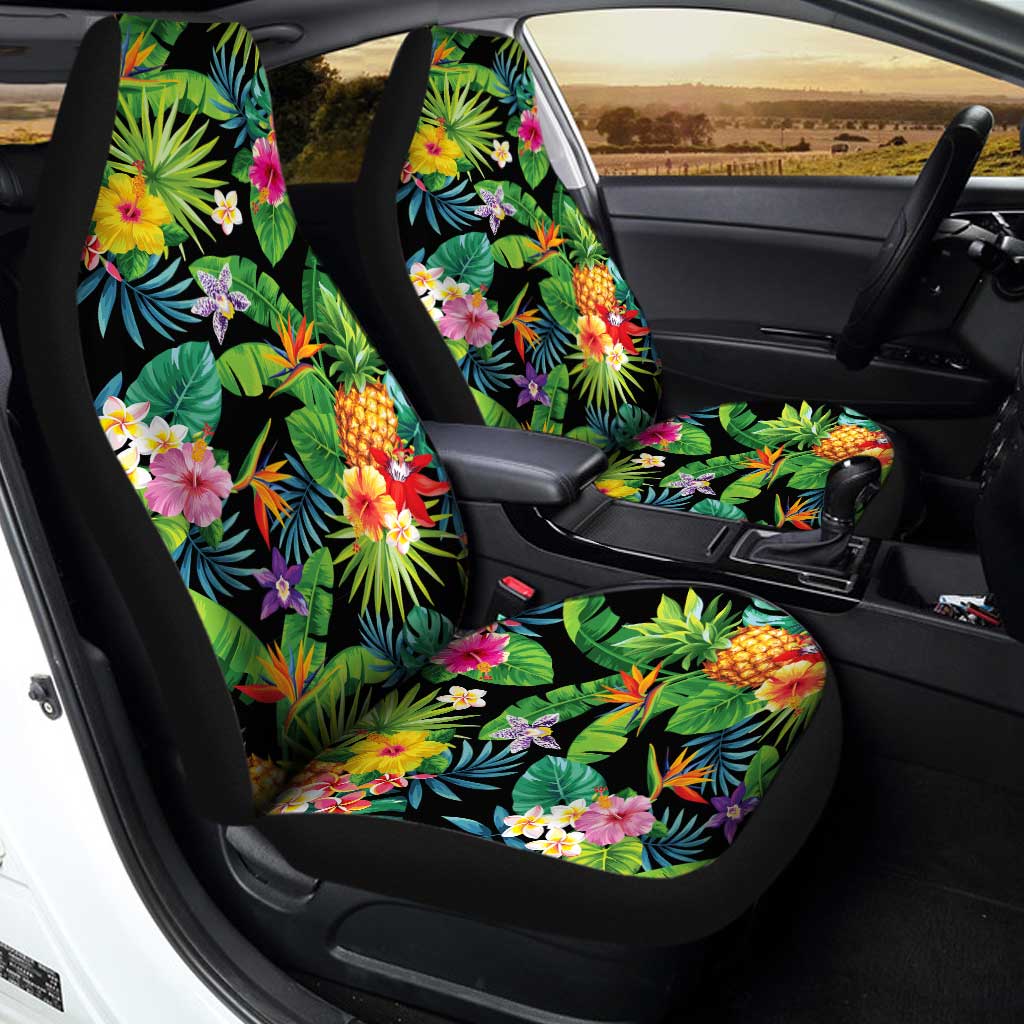 Hawaiian Car Seat Covers Custom Pineaple Tropical Flower Car Accessories
