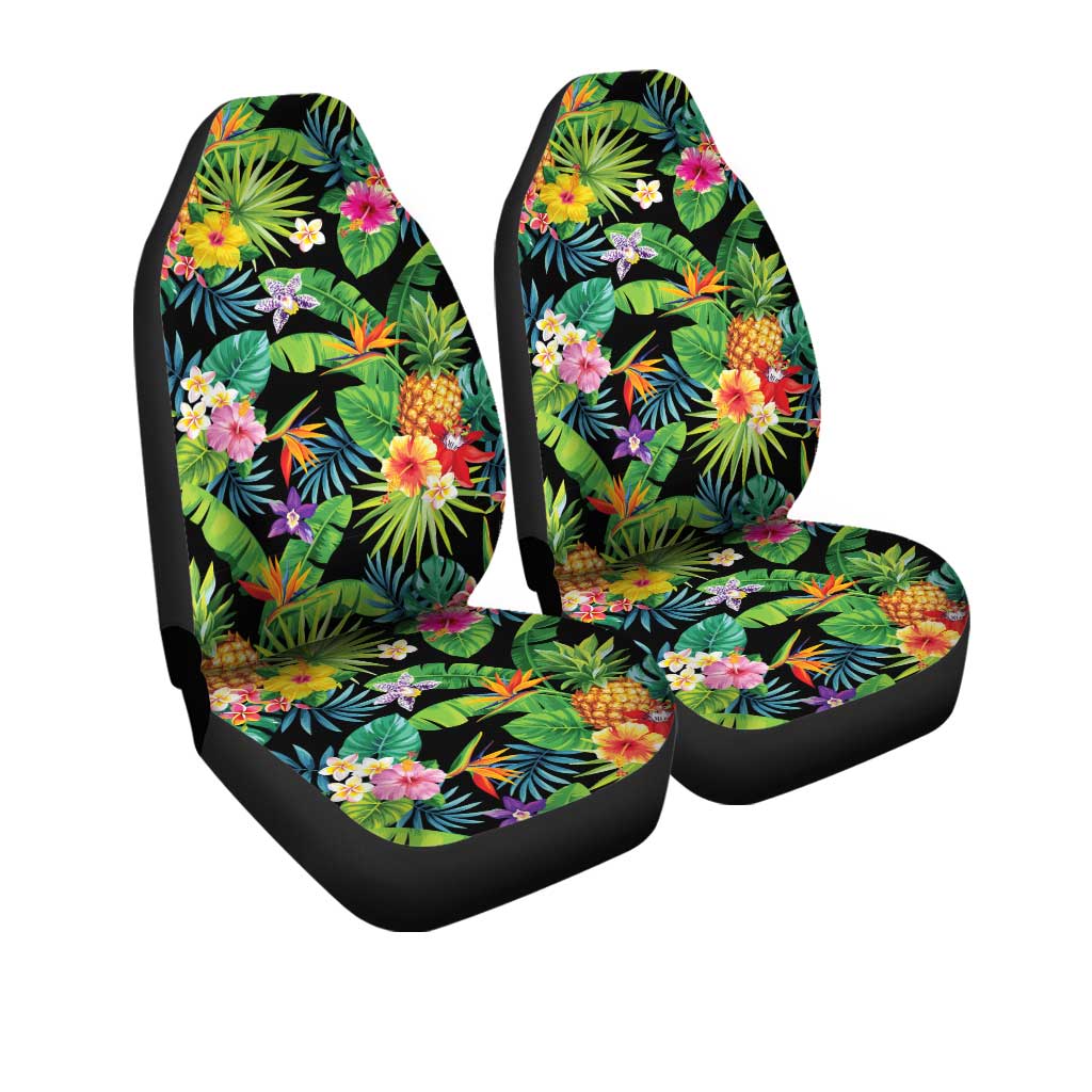 Hawaiian Car Seat Covers Custom Pineaple Tropical Flower Car Accessories