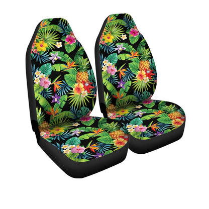 Hawaiian Car Seat Covers Custom Pineaple Tropical Flower Car Accessories