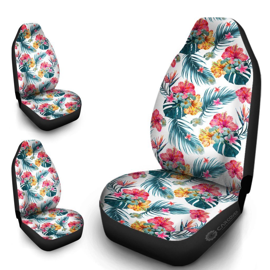 Hawaiian Car Seat Covers Custom Tropical Flowers Car Accessories
