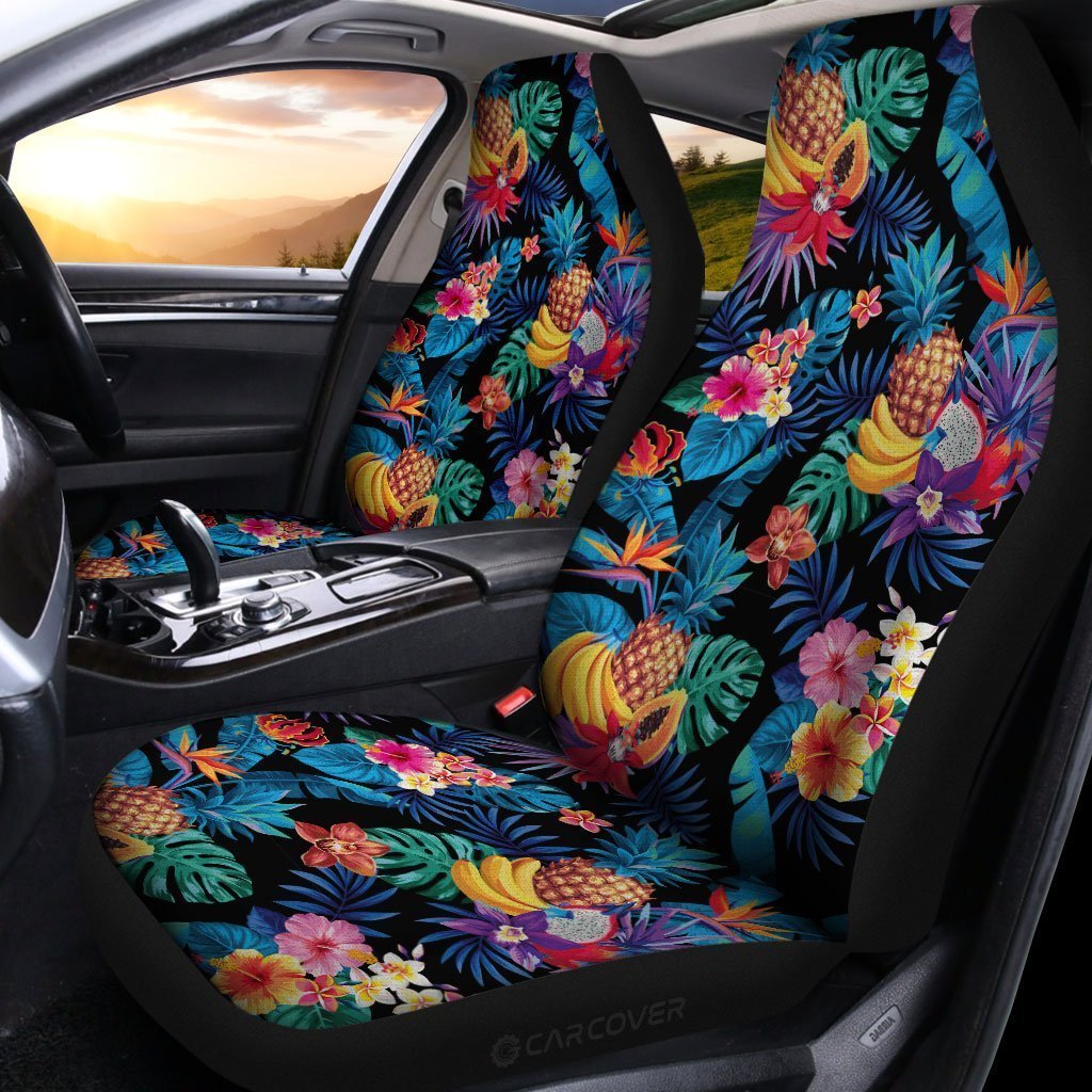 Hawaiian Car Seat Covers Custom Tropical Fruit And Flower Car Accessories