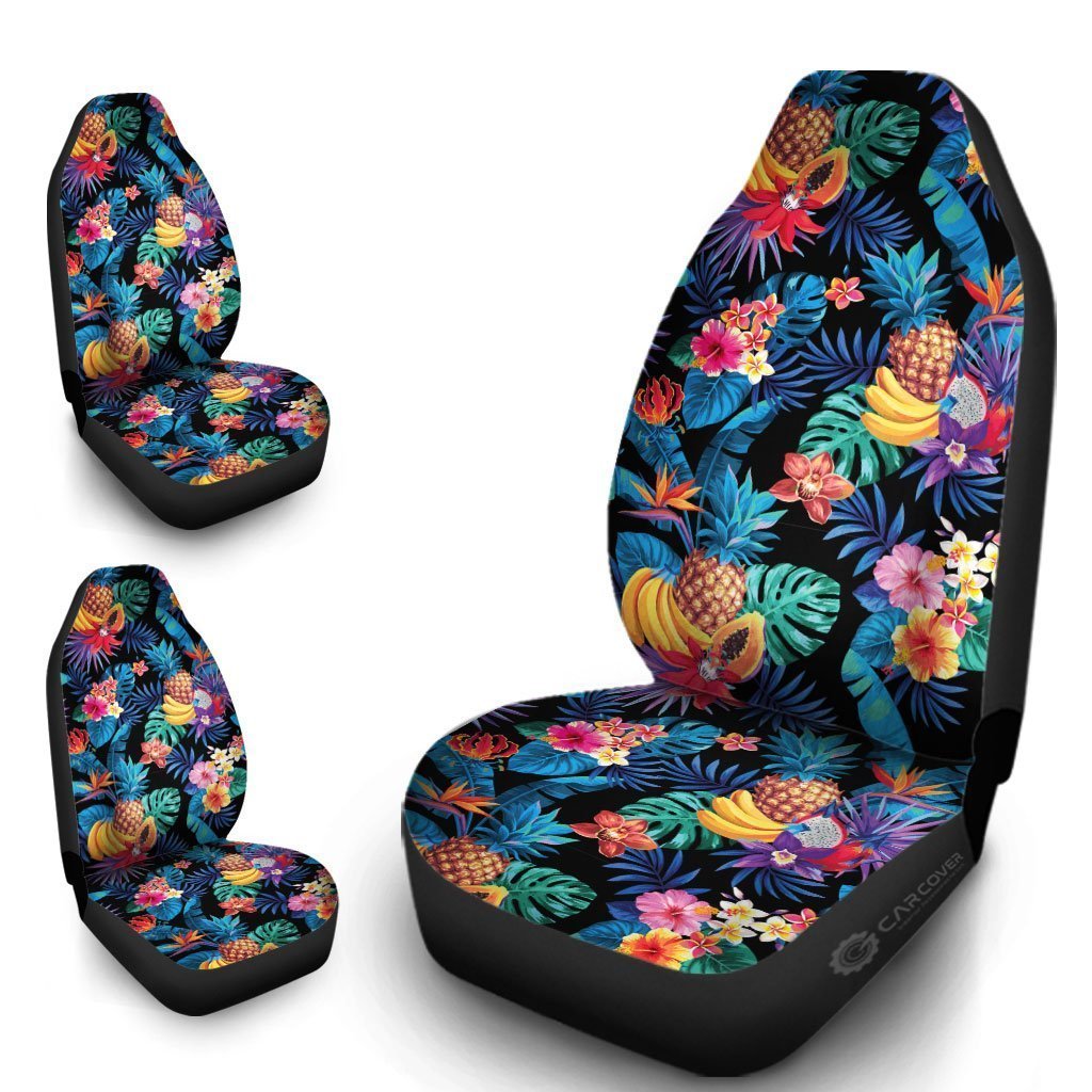 Hawaiian Car Seat Covers Custom Tropical Fruit And Flower Car Accessories