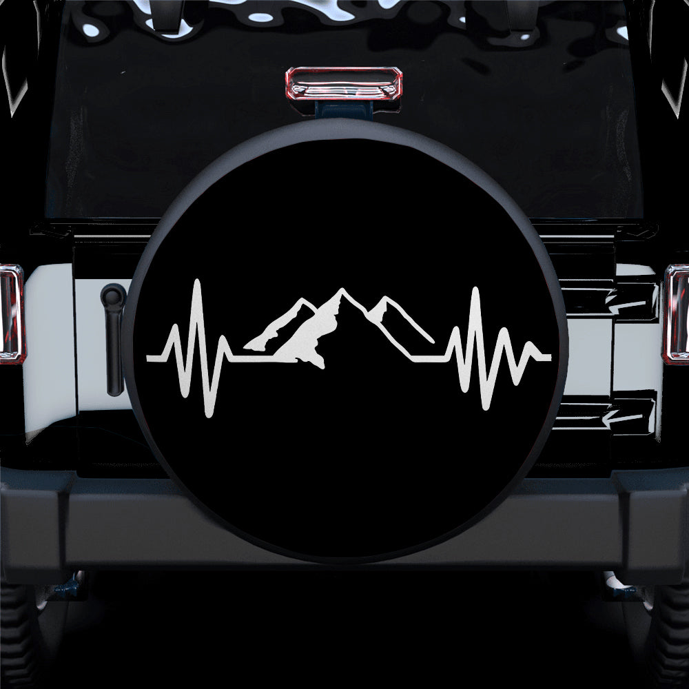 Heart Beat Mountain Car Spare Tire Cover