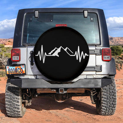 Heart Beat Mountain Car Spare Tire Cover
