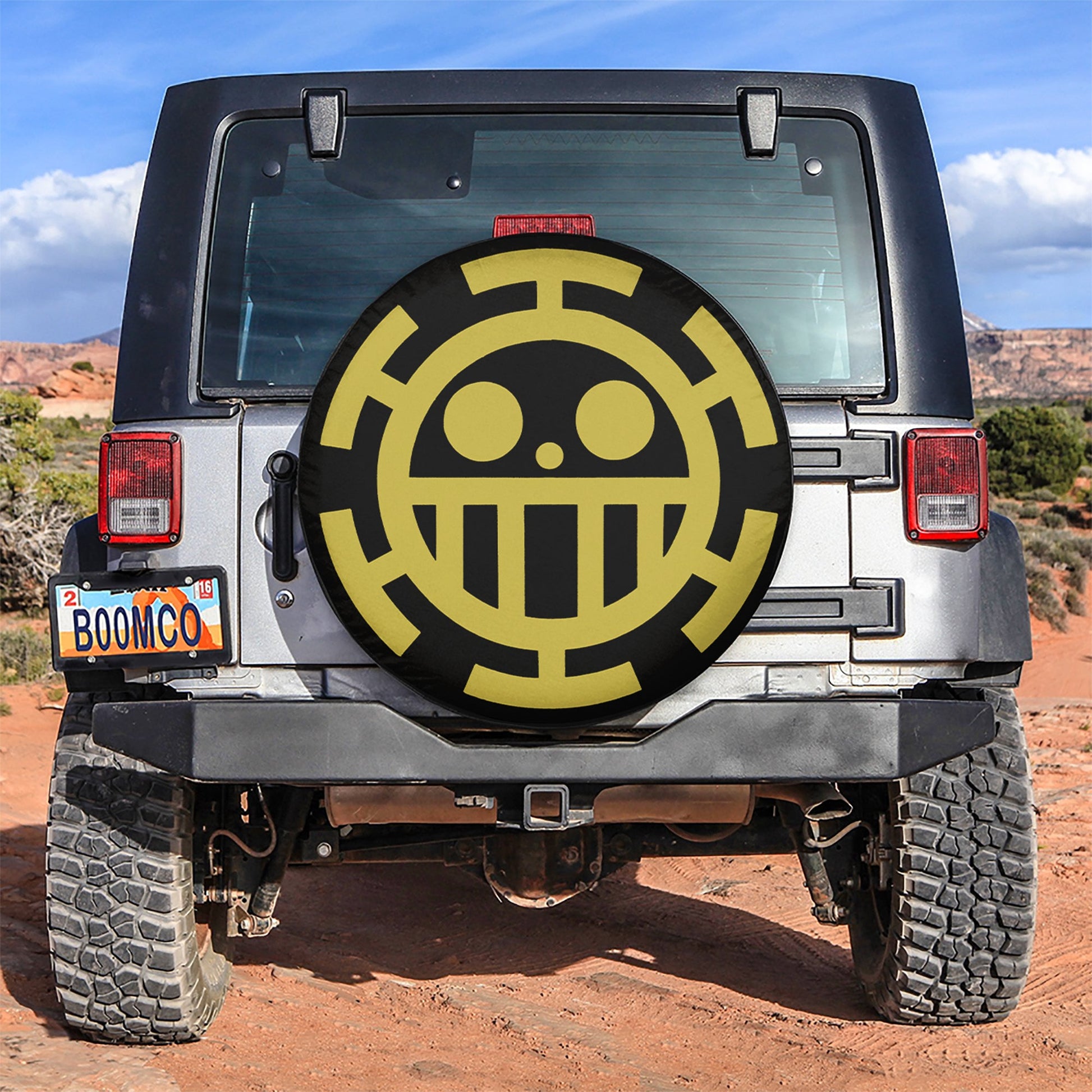 Heart Pirates Flag Custom One Piece Anime Car Spare Tire
