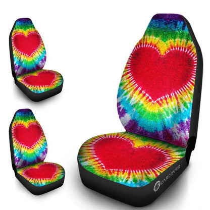 Heart Tie Dye Car Seat Covers Custom Hippie Car Accessories