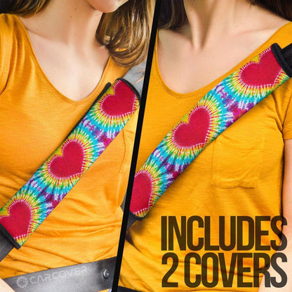 Heart Tie Dye Seat Belt Covers Custom Hippie Car Accessories Gifts