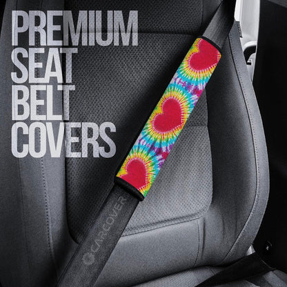 Heart Tie Dye Seat Belt Covers Custom Hippie Car Accessories Gifts