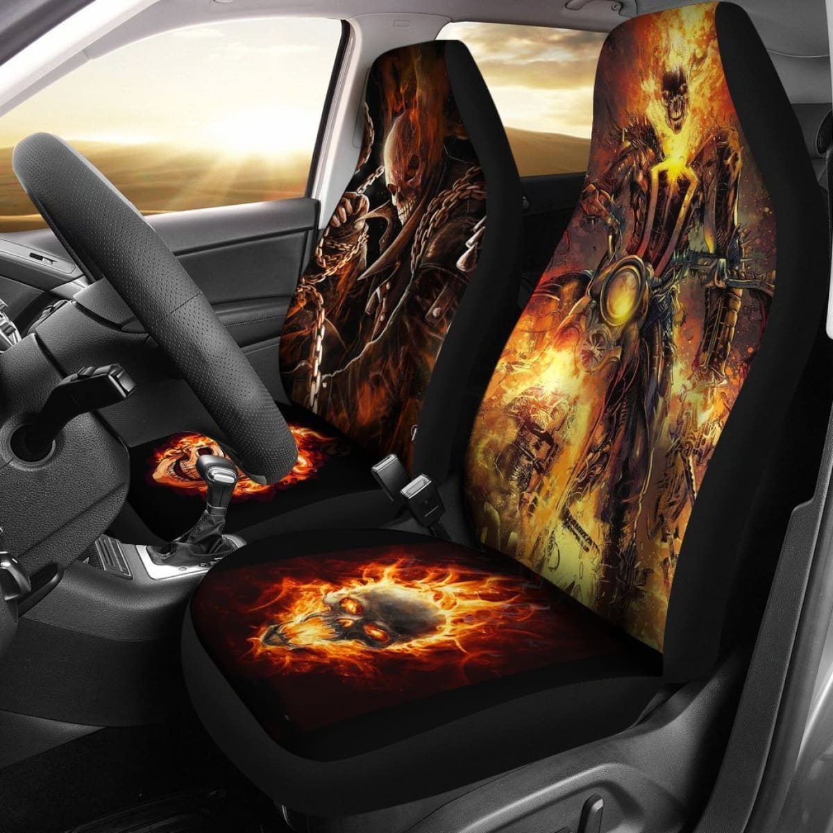 Heaven'S On Fire Robbie Reyes Ghost Rider Car Seat Covers Lt04 Universal Fit 225721