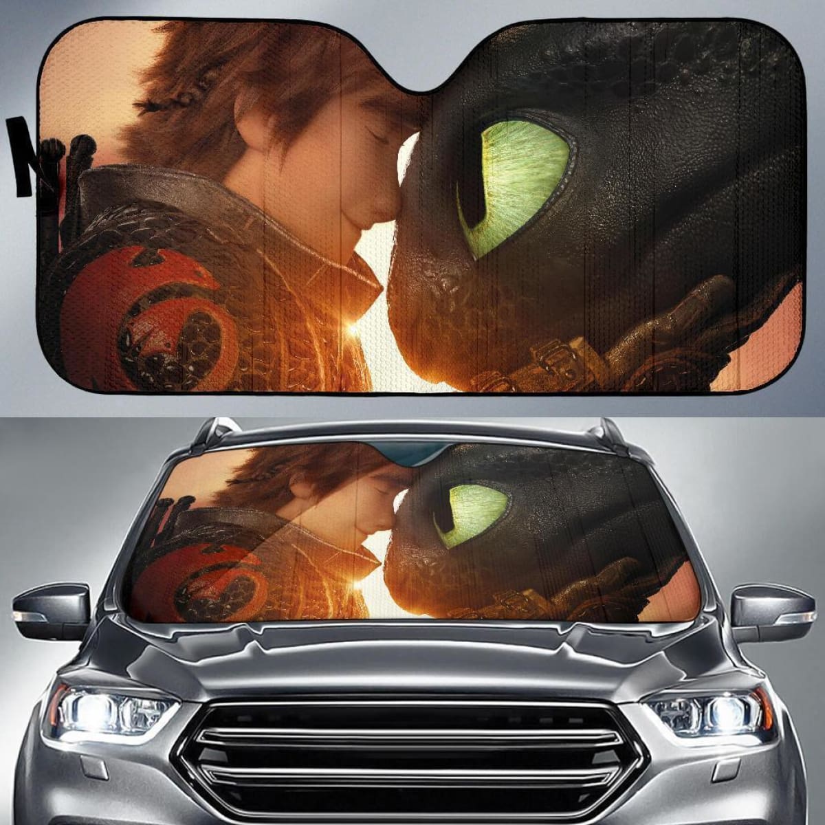 Heccup & Toothless Dragon Auto Sun Shade Nh07 Universal Fit 111204