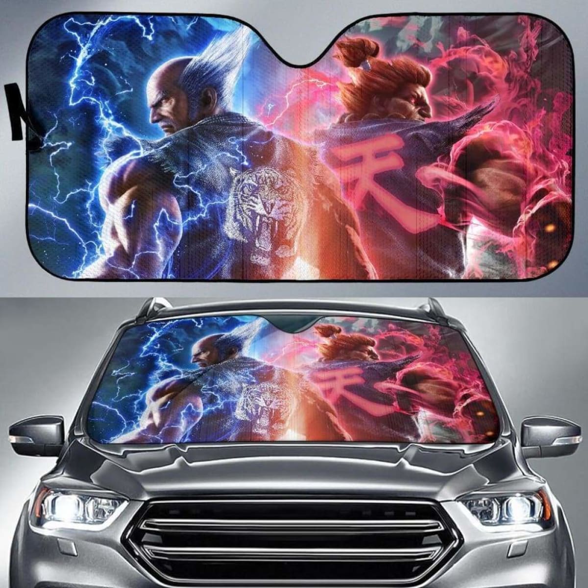 Heihachi Vs Akuma Street Fighter Car Sun Shades 918b Universal Fit