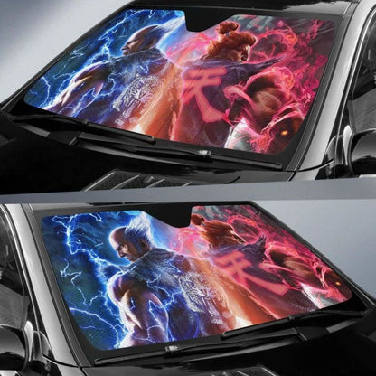 Heihachi Vs Akuma Street Fighter Car Sun Shades 918b Universal Fit