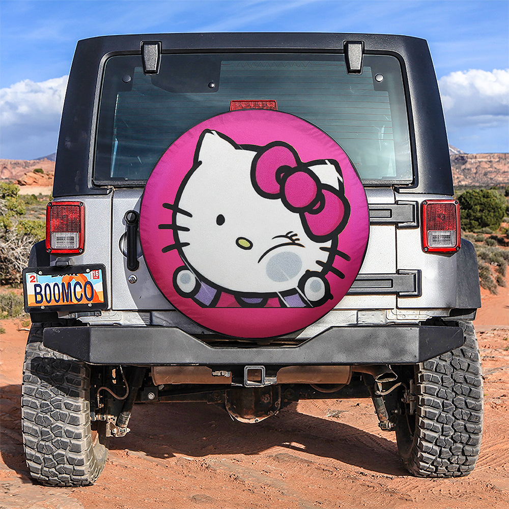 Hello Kitty Funny Hitting Glass Car Spare Tire Cover