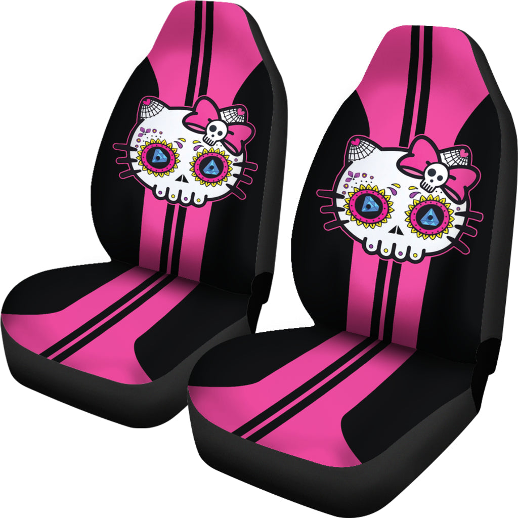 Hello Kitty Halloween Car Seat Covers Kitty Skull Cute Car Acceesories Ci220923-02