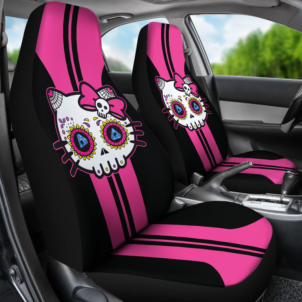 Hello Kitty Halloween Car Seat Covers Kitty Skull Cute Car Acceesories Ci220923-02