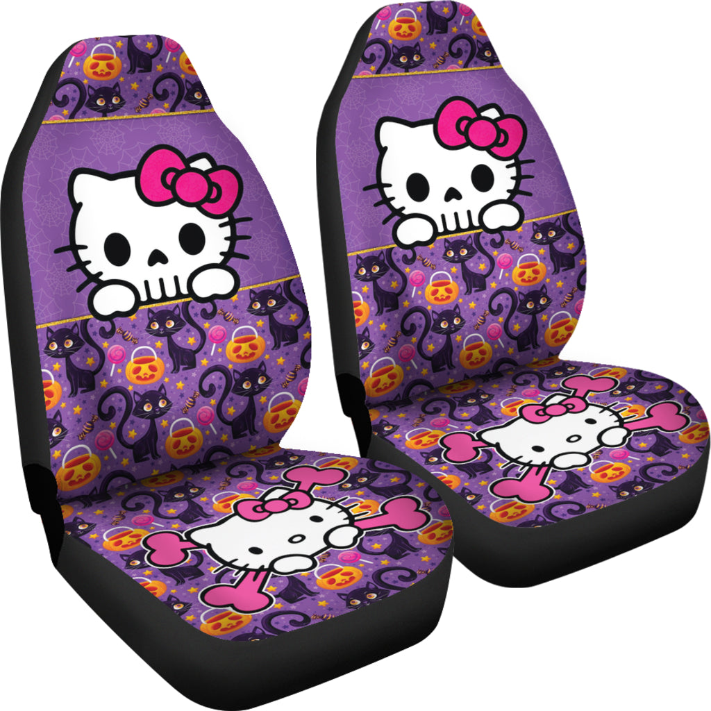 Hello Kitty Halloween Car Seat Covers Kitty Skull Cute Car Accessories Ci220923-01