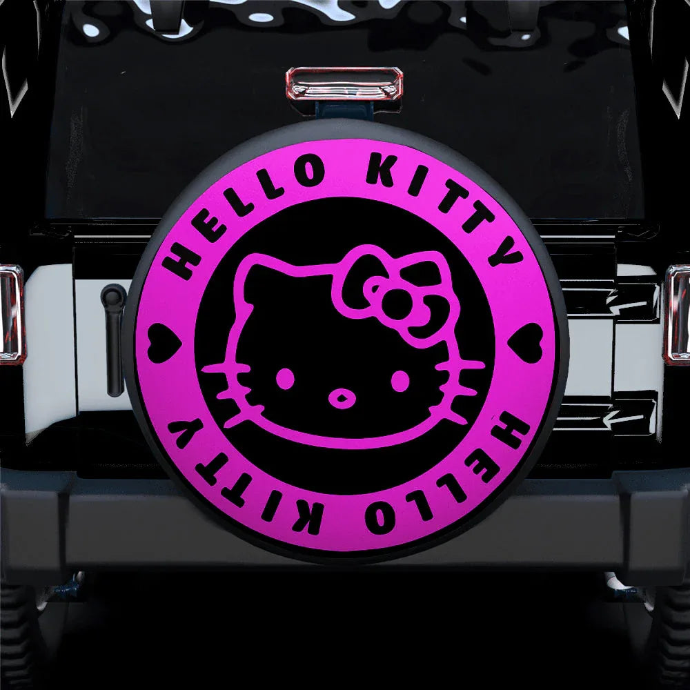 Hello Kitty Pink Jeep Car Leather Spare Tire Cover - PersonalizedFury