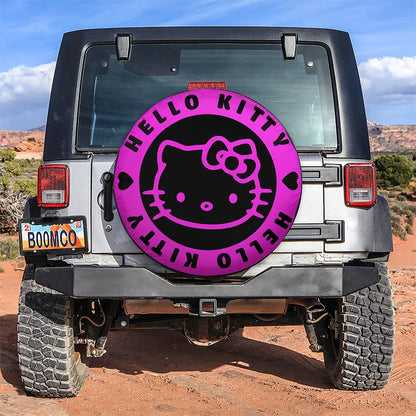 Hello Kitty Pink Jeep Car Leather Spare Tire Cover - PersonalizedFury