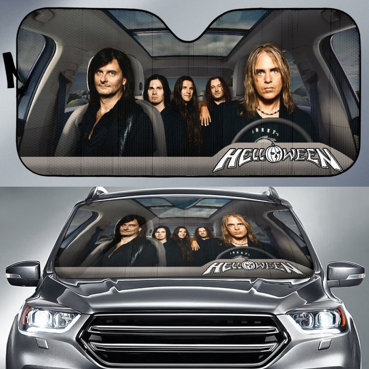Helloween Car Sun Shade Rock Band Sun Visor Fan Gift Universal Fit 174503