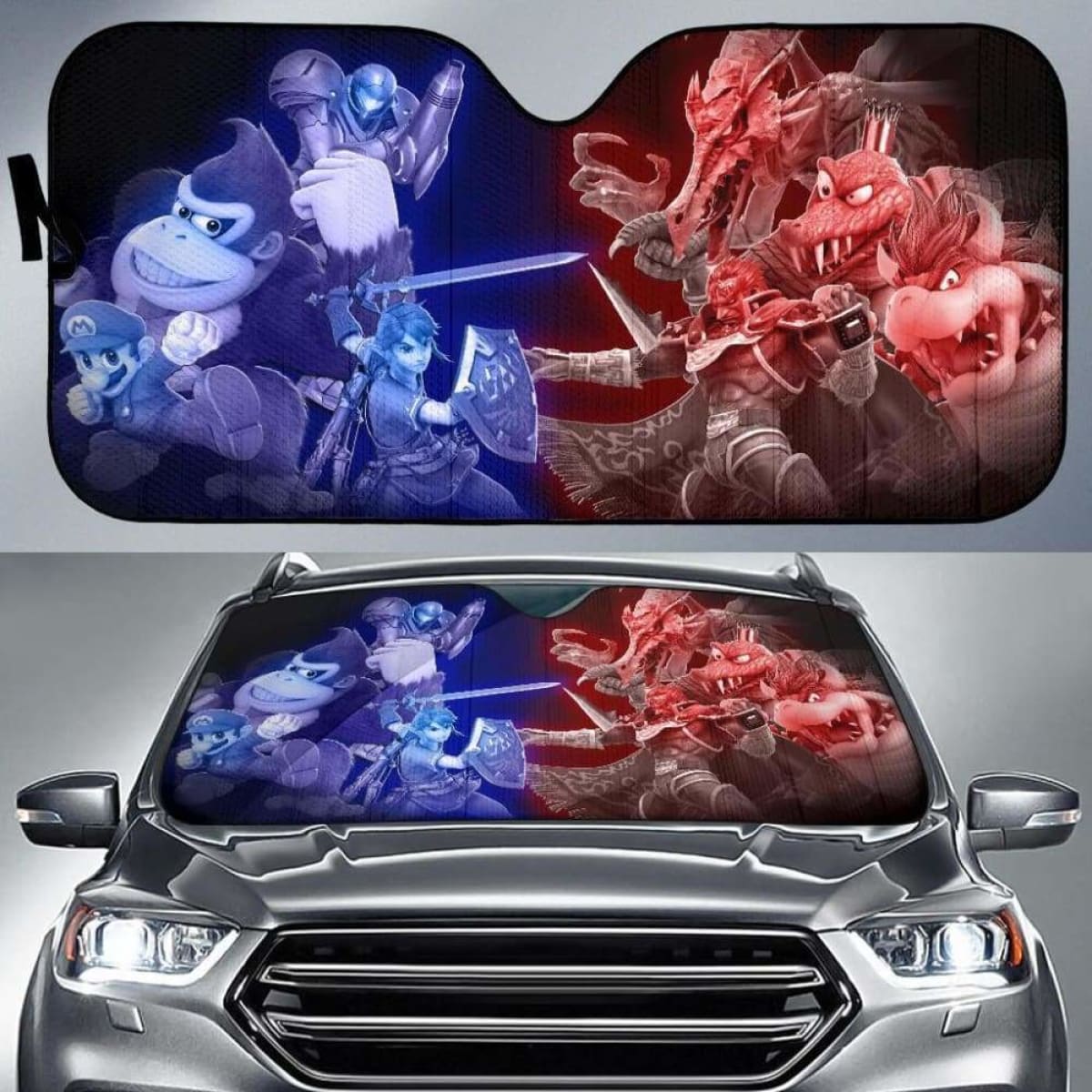 Heroes Vs Villains Game Car Auto Sun Shades Universal Fit 051312