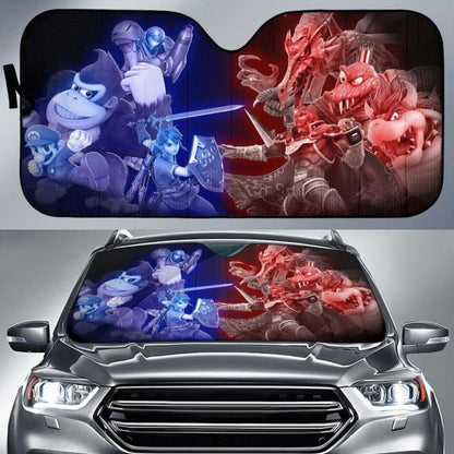 Heroes Vs Villains Game Car Auto Sun Shades Universal Fit 051312
