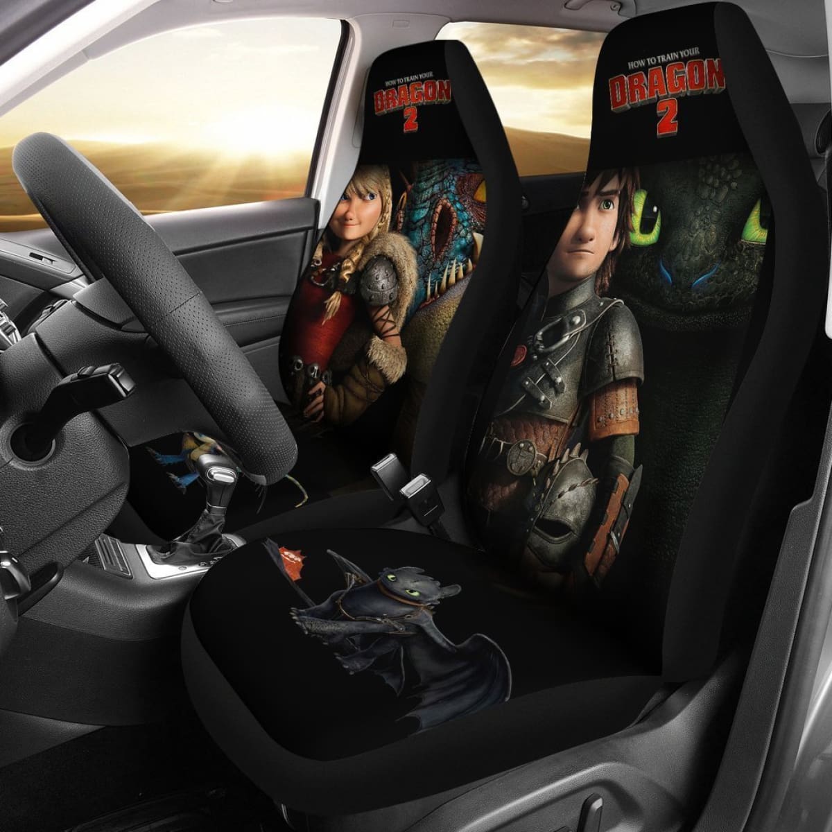Hiccup & Astrid How To Train Your Dragon 2 Car Seat Covers Lt03 Universal Fit 225721