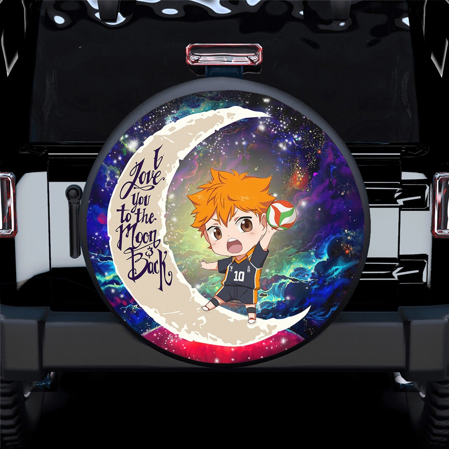 Hinata Haikyuu Love You To The Moon Galaxy Spare Tire Cover