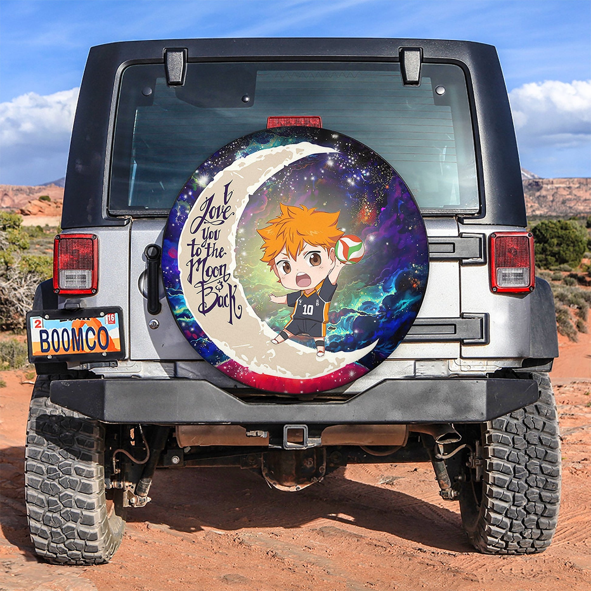 Hinata Haikyuu Love You To The Moon Galaxy Spare Tire Cover