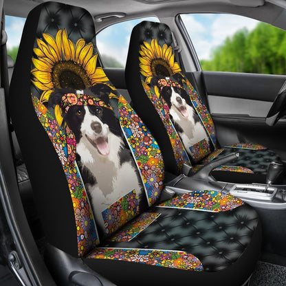 Hippie Border Collie Premium Custom Car Seat Covers Decor Protector