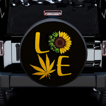 Hippie Flower, Sunflower Cat Car Spare Tire Cover
