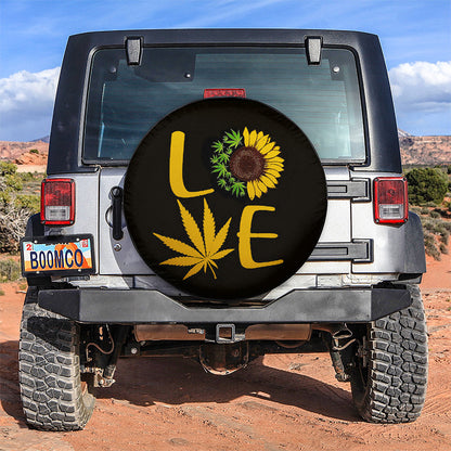 Hippie Flower, Sunflower Cat Car Spare Tire Cover