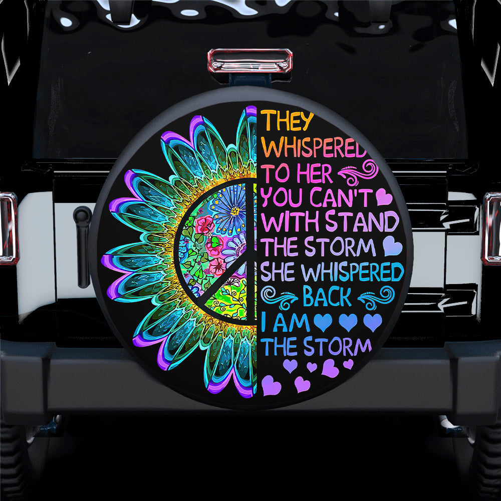 Hippie Flower They Whisper To Her Jeep Car Spare Tire Cover