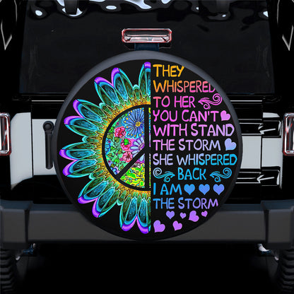 Hippie Flower They Whisper To Her Jeep Car Spare Tire Cover
