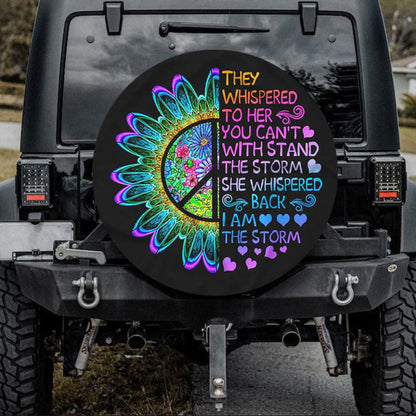 Hippie Flower They Whisper To Her Jeep Car Spare Tire Cover