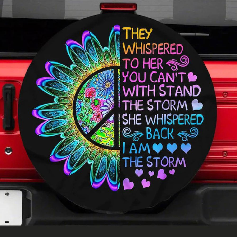 Hippie Flower They Whisper To Her Jeep Car Spare Tire Cover