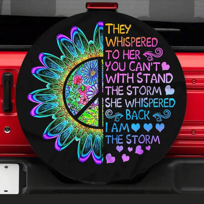 Hippie Flower They Whisper To Her Jeep Car Spare Tire Cover