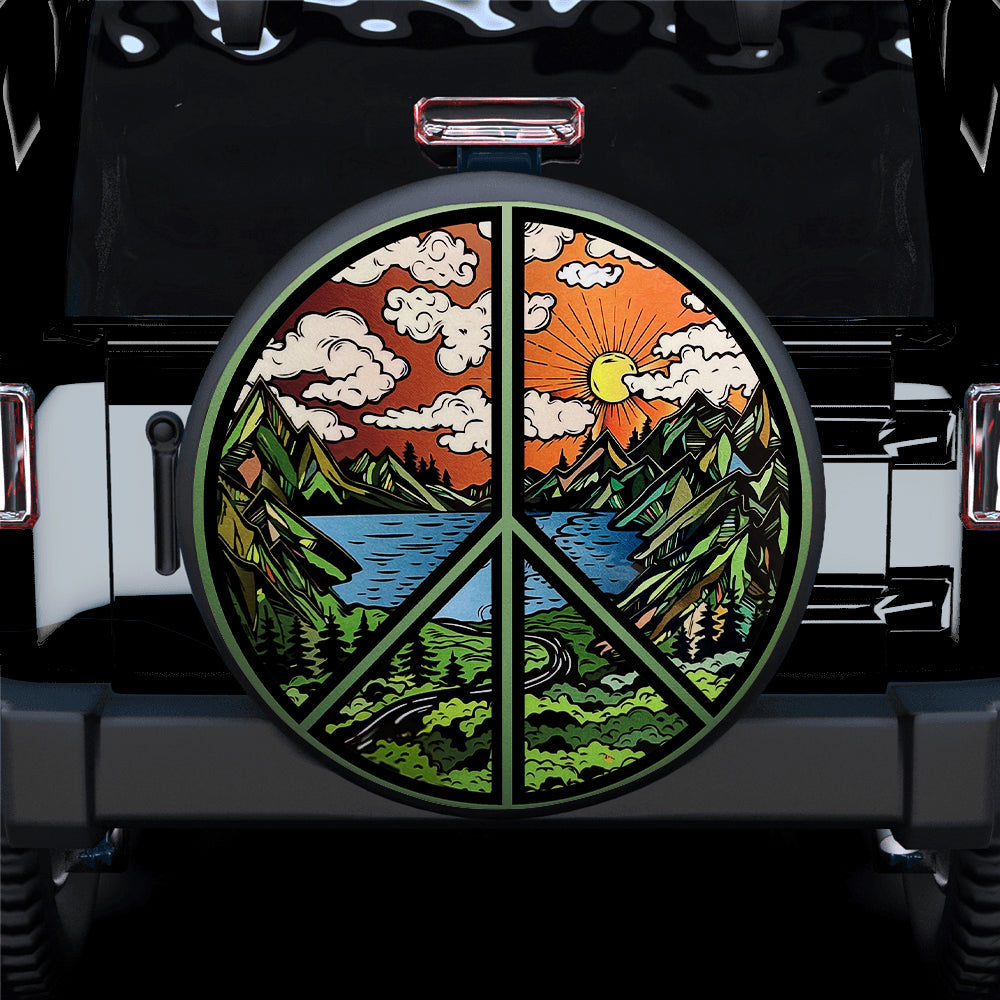 Hippie Forest Car Spare Tire Cover