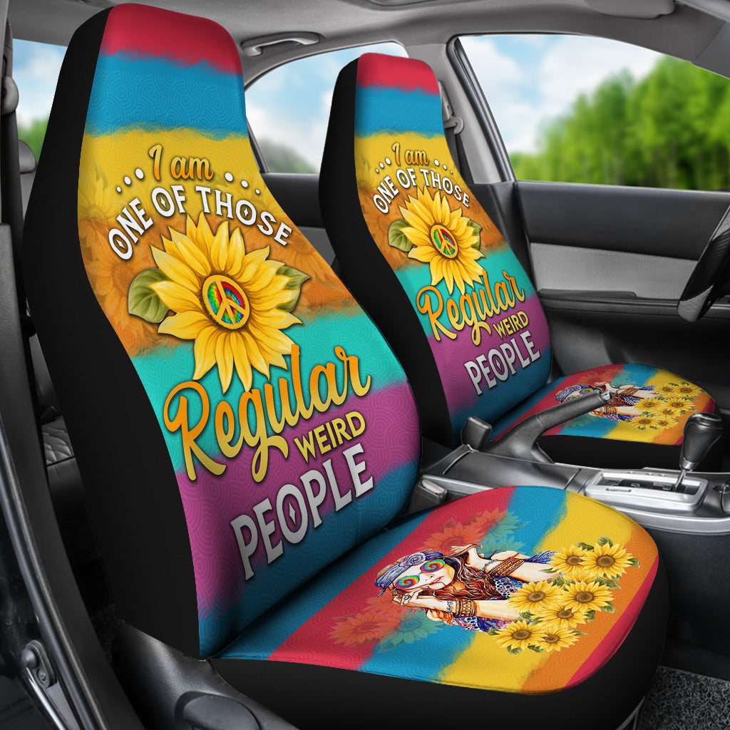 Hippie Girl Color Sunflower Car Seat Covers