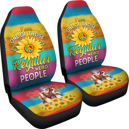 Hippie Girl Color Sunflower Car Seat Covers