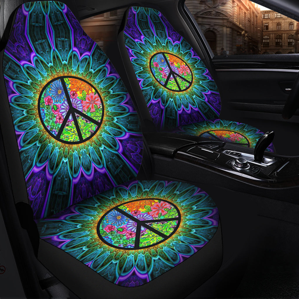 Hippie Rainbow Colorful Car Seat Covers