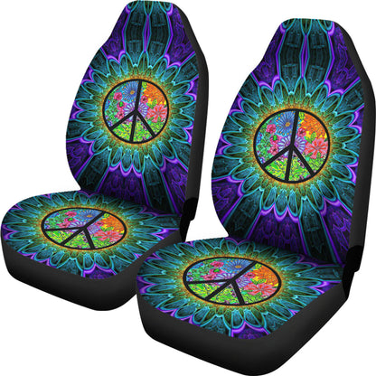 Hippie Rainbow Colorful Car Seat Covers