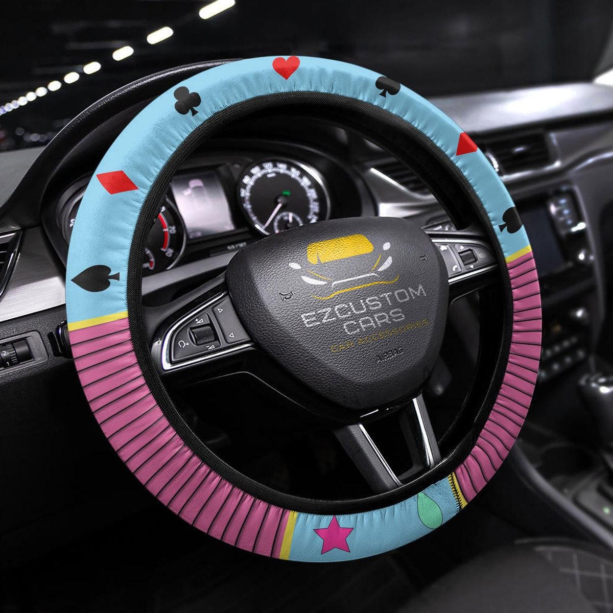 Hisoka Anime Steering Wheel Cover Custom Anime Hunter x Hunter Car Accessories