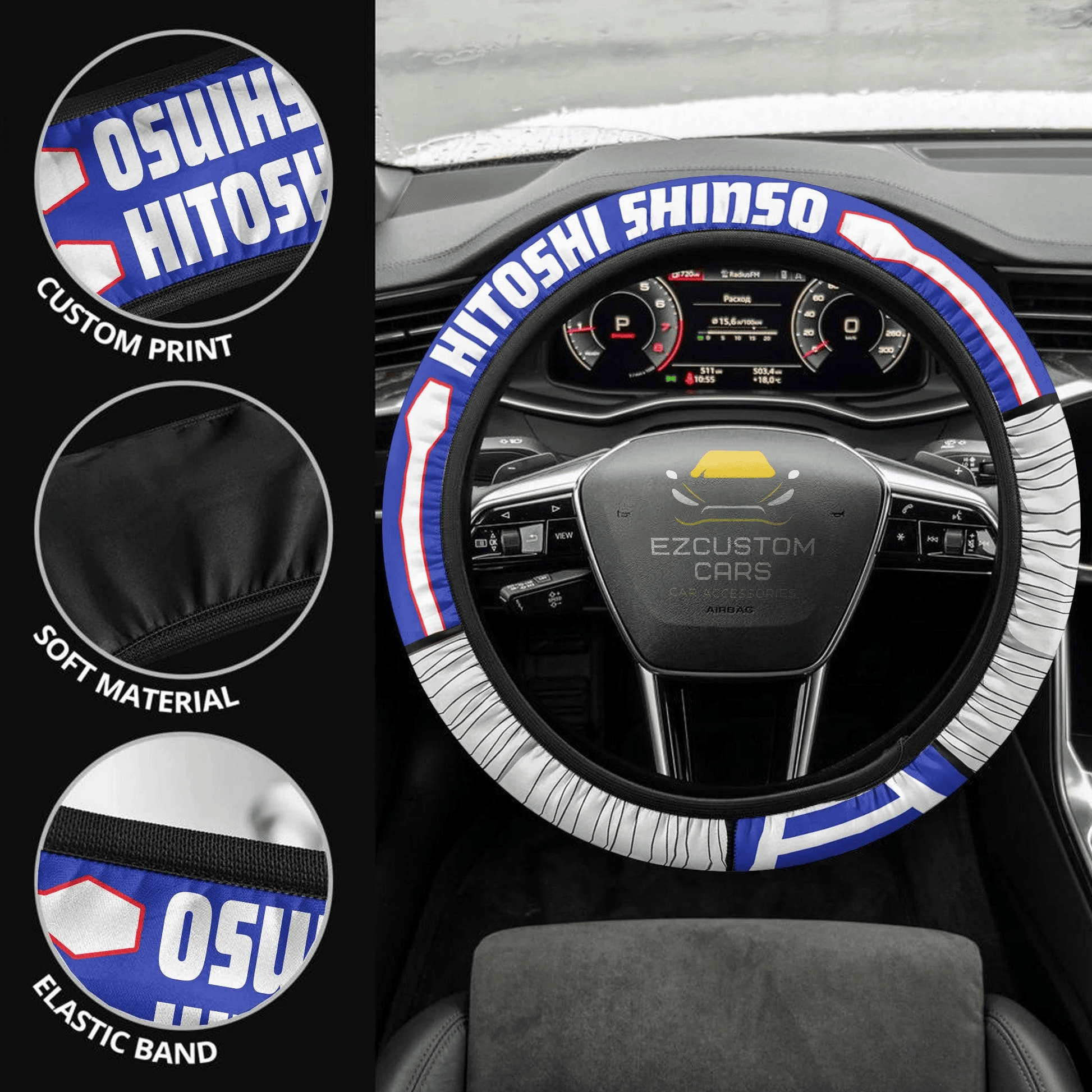 Hitoshi Shinso My Hero Academia Anime Steering Wheel Cover Custom Anime Car Accessories