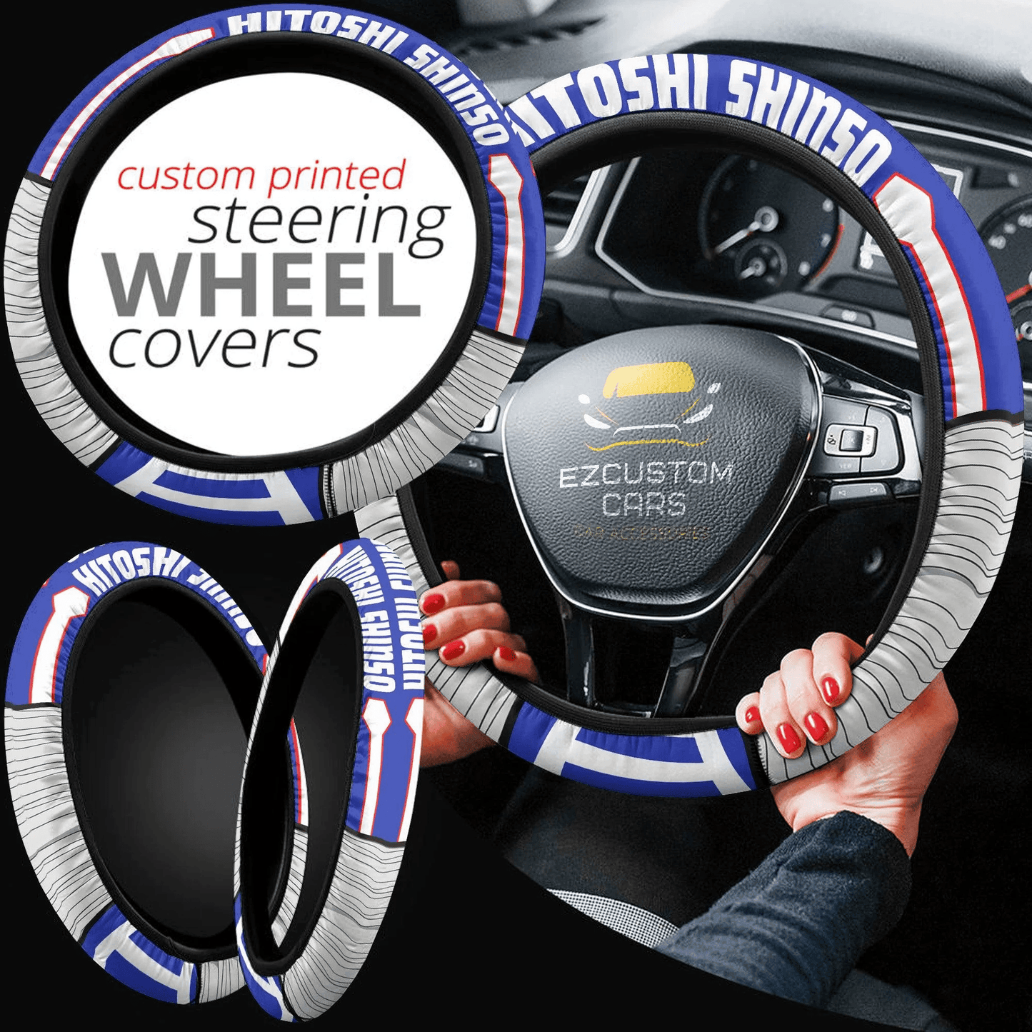 Hitoshi Shinso My Hero Academia Anime Steering Wheel Cover Custom Anime Car Accessories
